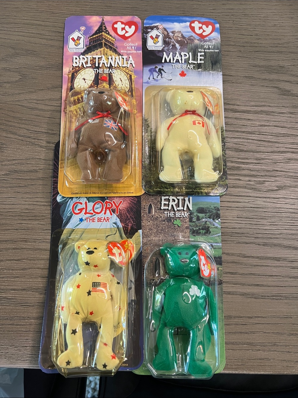 McDonald's TY Mini Beanie Babies Collection of All Four